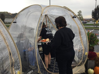 Outdoor dining in 'bubbles' at the The Brasserie in Camillus